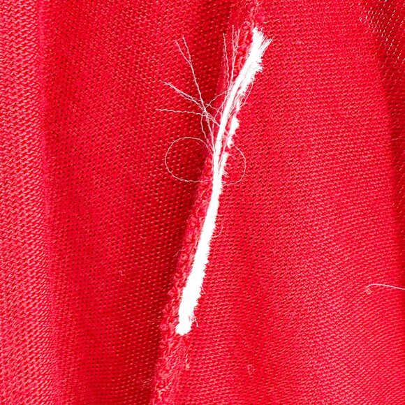 DRIES VAN NOTEN Asymmetric 3/4" sleeve scoop neck in Red Sz S - Picture 8 of 9